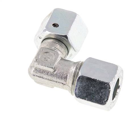 M16x1.5 x 10L Zinc plated Steel Adjustable 90 deg Elbow Fitting with Sealing cone and O-ring 315 Bar DIN 2353