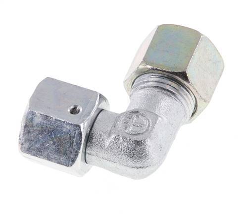 M18x1.5 x 10S Zinc plated Steel Adjustable 90 deg Elbow Fitting with Sealing cone and O-ring 630 Bar DIN 2353