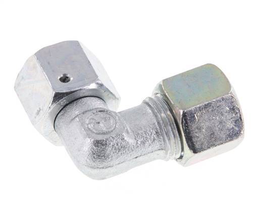 M18x1.5 x 10S Zinc plated Steel Adjustable 90 deg Elbow Fitting with Sealing cone and O-ring 630 Bar DIN 2353