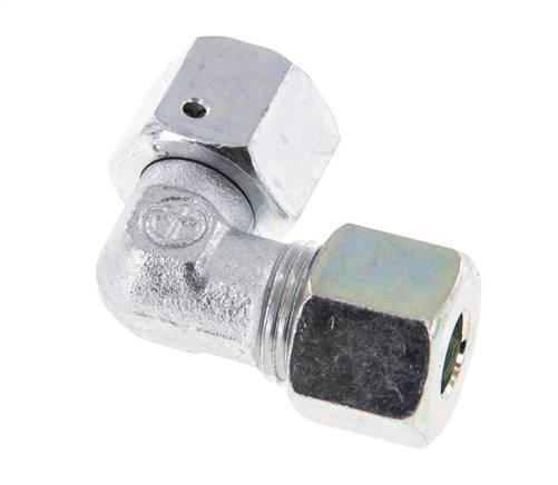M18x1.5 x 10S Zinc plated Steel Adjustable 90 deg Elbow Fitting with Sealing cone and O-ring 630 Bar DIN 2353