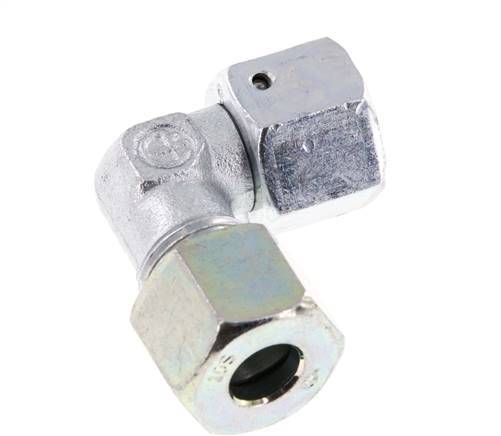 M18x1.5 x 10S Zinc plated Steel Adjustable 90 deg Elbow Fitting with Sealing cone and O-ring 630 Bar DIN 2353