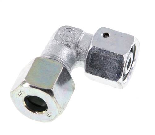 M18x1.5 x 10S Zinc plated Steel Adjustable 90 deg Elbow Fitting with Sealing cone and O-ring 630 Bar DIN 2353