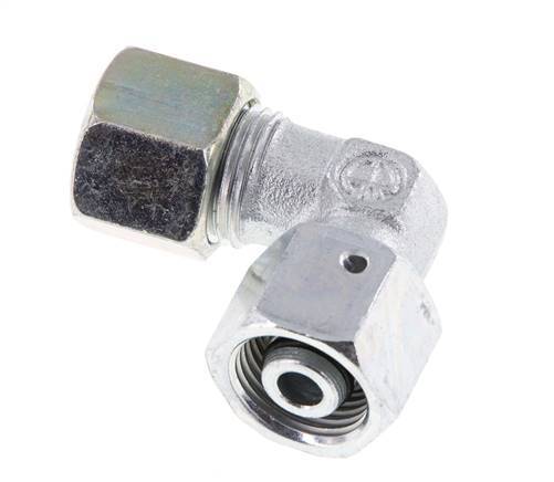 M18x1.5 x 10S Zinc plated Steel Adjustable 90 deg Elbow Fitting with Sealing cone and O-ring 630 Bar DIN 2353