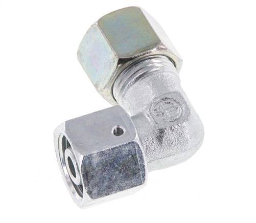 M18x1.5 x 10S Zinc plated Steel Adjustable 90 deg Elbow Fitting with Sealing cone and O-ring 630 Bar DIN 2353