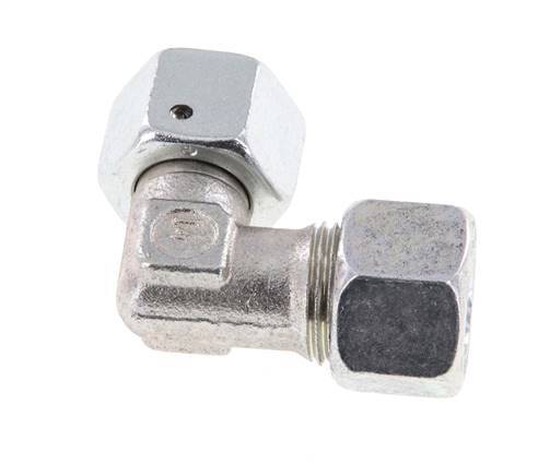 M18x1.5 x 12L Zinc plated Steel Adjustable 90 deg Elbow Fitting with Sealing cone and O-ring 315 Bar DIN 2353