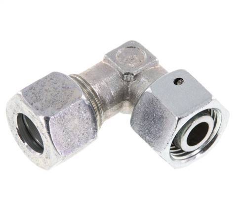 M18x1.5 x 12L Zinc plated Steel Adjustable 90 deg Elbow Fitting with Sealing cone and O-ring 315 Bar DIN 2353