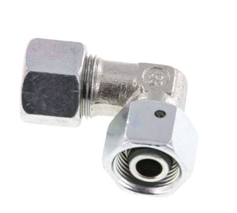 M20x1.5 x 12S Zinc plated Steel Adjustable 90 deg Elbow Fitting with Sealing cone and O-ring 630 Bar DIN 2353
