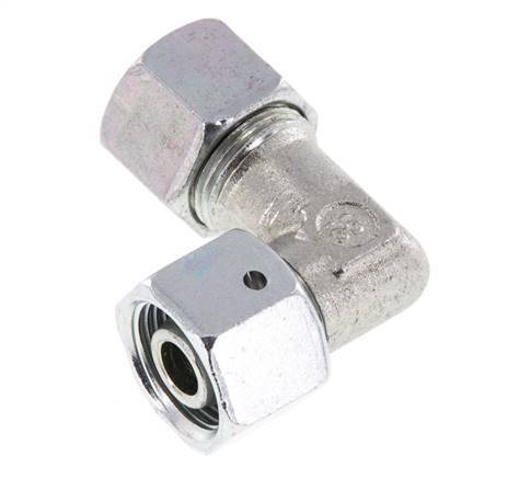 M20x1.5 x 12S Zinc plated Steel Adjustable 90 deg Elbow Fitting with Sealing cone and O-ring 630 Bar DIN 2353