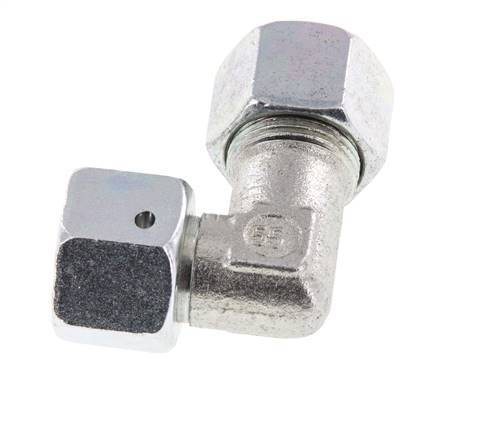 M20x1.5 x 12S Zinc plated Steel Adjustable 90 deg Elbow Fitting with Sealing cone and O-ring 630 Bar DIN 2353