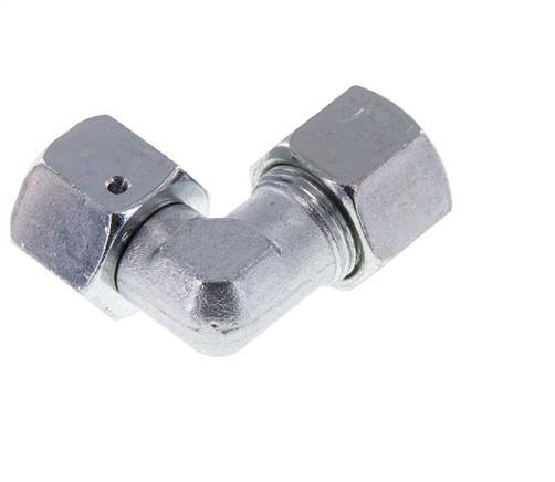 M22x1.5 x 14S Zinc plated Steel Adjustable 90 deg Elbow Fitting with Sealing cone and O-ring 630 Bar DIN 2353