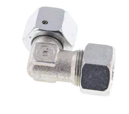 M22x1.5 x 15L Zinc plated Steel Adjustable 90 deg Elbow Fitting with Sealing cone and O-ring 315 Bar DIN 2353