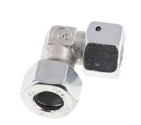 M22x1.5 x 15L Zinc plated Steel Adjustable 90 deg Elbow Fitting with Sealing cone and O-ring 315 Bar DIN 2353
