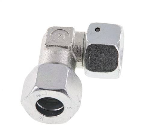 M24x1.5 x 16S Zinc plated Steel Adjustable 90 deg Elbow Fitting with Sealing cone and O-ring 400 Bar DIN 2353