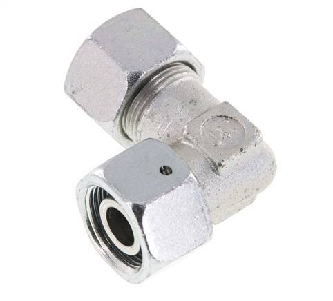 M24x1.5 x 16S Zinc plated Steel Adjustable 90 deg Elbow Fitting with Sealing cone and O-ring 400 Bar DIN 2353