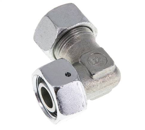 M26x1.5 x 18L Zinc plated Steel Adjustable 90 deg Elbow Fitting with Sealing cone and O-ring 315 Bar DIN 2353