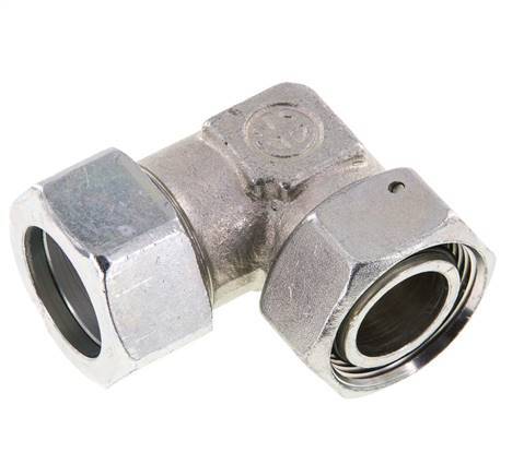 M36x2 x 28L Zinc plated Steel Adjustable 90 deg Elbow Fitting with Sealing cone and O-ring 160 Bar DIN 2353