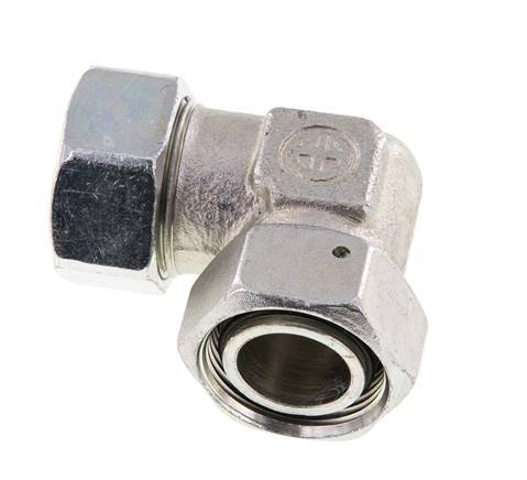 M36x2 x 28L Zinc plated Steel Adjustable 90 deg Elbow Fitting with Sealing cone and O-ring 160 Bar DIN 2353