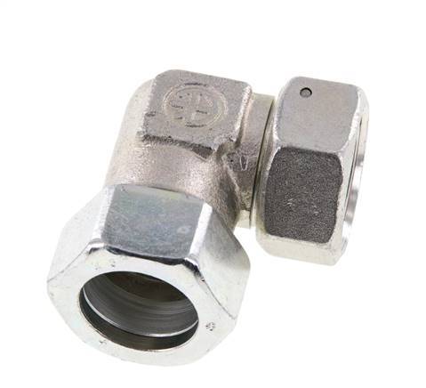 M36x2 x 28L Zinc plated Steel Adjustable 90 deg Elbow Fitting with Sealing cone and O-ring 160 Bar DIN 2353