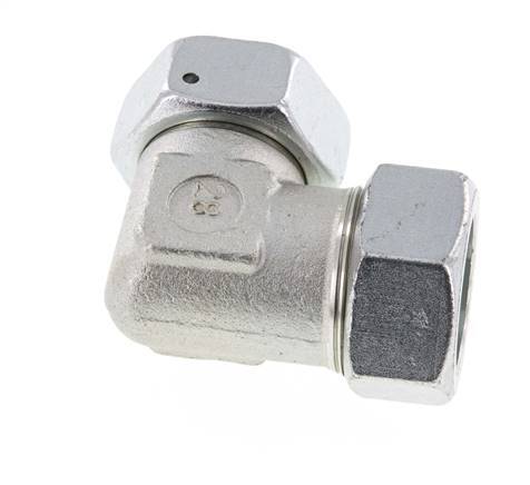 M45x2 x 35L Zinc plated Steel Adjustable 90 deg Elbow Fitting with Sealing cone and O-ring 160 Bar DIN 2353
