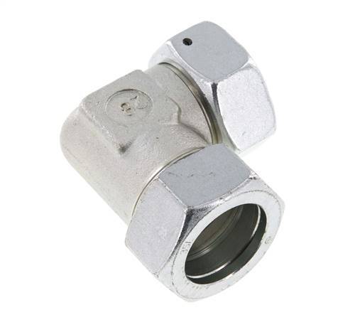 M45x2 x 35L Zinc plated Steel Adjustable 90 deg Elbow Fitting with Sealing cone and O-ring 160 Bar DIN 2353