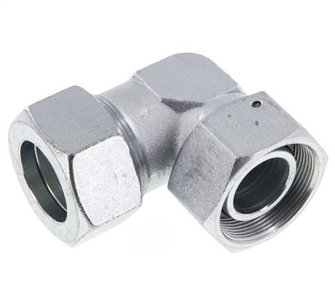 M52x2 x 38S Zinc plated Steel Adjustable 90 deg Elbow Fitting with Sealing cone and O-ring 315 Bar DIN 2353