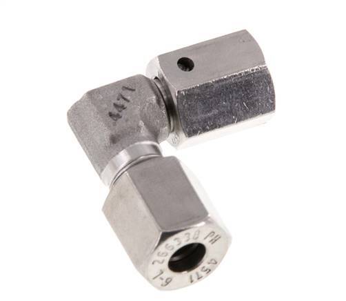 M12x1.5 x 6L Stainless steel Adjustable 90 deg Elbow Fitting with Sealing cone and O-ring 315 Bar DIN 2353