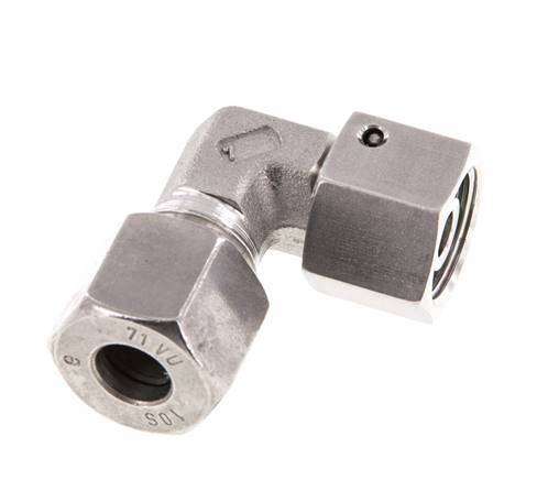 M18x1.5 x 10S Stainless steel Adjustable 90 deg Elbow Fitting with Sealing cone and O-ring 630 Bar DIN 2353