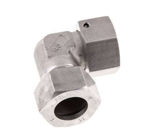 M30x2 x 22L Stainless steel Adjustable 90 deg Elbow Fitting with Sealing cone and O-ring 160 Bar DIN 2353