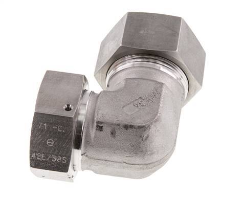 M52x2 x 38S Stainless steel Adjustable 90 deg Elbow Fitting with Sealing cone and O-ring 315 Bar DIN 2353