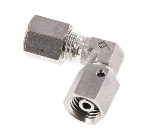 M12x1.5 x 6L Stainless steel Adjustable 90 deg Elbow Compression Fitting with Sealing cone and O-ring 315 Bar DIN 2353