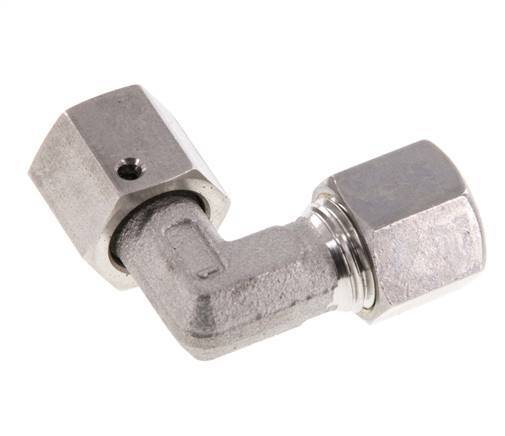 M14x1.5 x 8L Stainless steel Adjustable 90 deg Elbow Compression Fitting with Sealing cone and O-ring 315 Bar DIN 2353