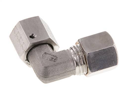M16x1.5 x 8S Stainless steel Adjustable 90 deg Elbow Compression Fitting with Sealing cone and O-ring 630 Bar DIN 2353