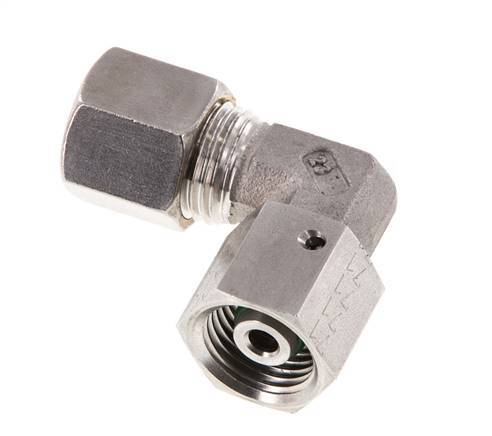 M16x1.5 x 8S Stainless steel Adjustable 90 deg Elbow Compression Fitting with Sealing cone and O-ring 630 Bar DIN 2353