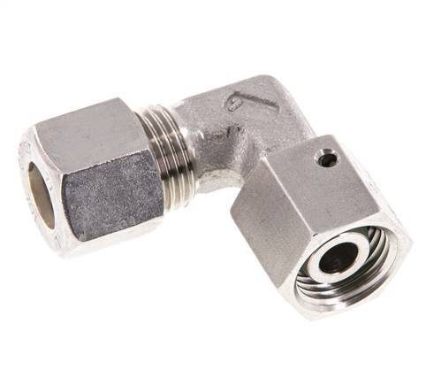 M16x1.5 x 10L Stainless steel Adjustable 90 deg Elbow Compression Fitting with Sealing cone and O-ring 315 Bar DIN 2353