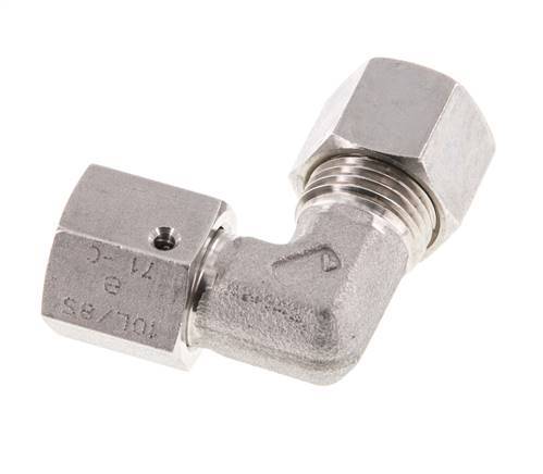 M16x1.5 x 10L Stainless steel Adjustable 90 deg Elbow Compression Fitting with Sealing cone and O-ring 315 Bar DIN 2353