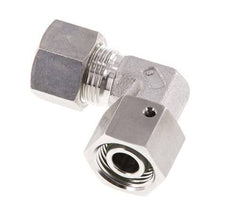 M18x1.5 x 12L Stainless steel Adjustable 90 deg Elbow Compression Fitting with Sealing cone and O-ring 315 Bar DIN 2353