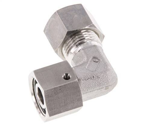 M18x1.5 x 12L Stainless steel Adjustable 90 deg Elbow Compression Fitting with Sealing cone and O-ring 315 Bar DIN 2353
