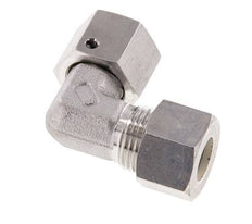M18x1.5 x 12L Stainless steel Adjustable 90 deg Elbow Compression Fitting with Sealing cone and O-ring 315 Bar DIN 2353