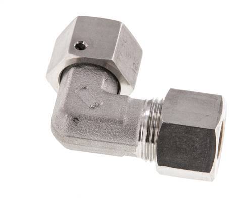 M20x1.5 x 12S Stainless steel Adjustable 90 deg Elbow Compression Fitting with Sealing cone and O-ring 630 Bar DIN 2353