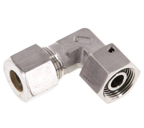 M20x1.5 x 12S Stainless steel Adjustable 90 deg Elbow Compression Fitting with Sealing cone and O-ring 630 Bar DIN 2353