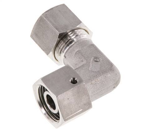 M20x1.5 x 12S Stainless steel Adjustable 90 deg Elbow Compression Fitting with Sealing cone and O-ring 630 Bar DIN 2353