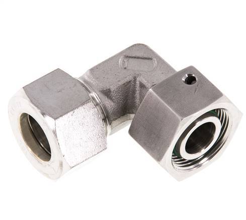 M26x1.5 x 18L Stainless steel Adjustable 90 deg Elbow Compression Fitting with Sealing cone and O-ring 315 Bar DIN 2353