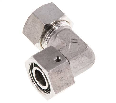 M26x1.5 x 18L Stainless steel Adjustable 90 deg Elbow Compression Fitting with Sealing cone and O-ring 315 Bar DIN 2353