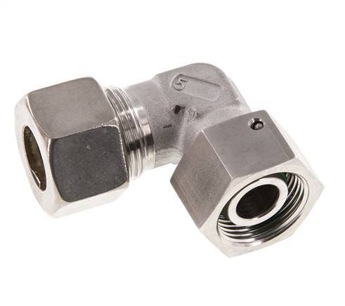 M30x2 x 20S Stainless steel Adjustable 90 deg Elbow Compression Fitting with Sealing cone and O-ring 400 Bar DIN 2353