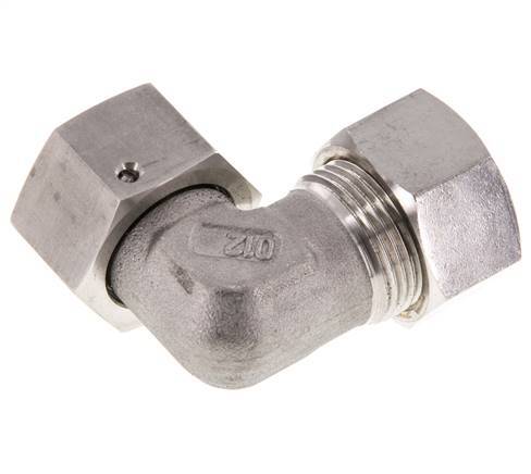 M30x2 x 22L Stainless steel Adjustable 90 deg Elbow Compression Fitting with Sealing cone and O-ring 160 Bar DIN 2353