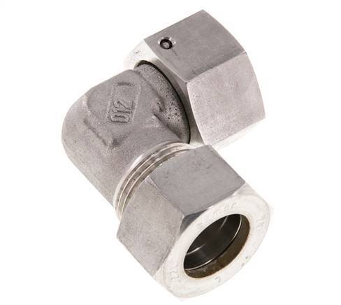 M30x2 x 22L Stainless steel Adjustable 90 deg Elbow Compression Fitting with Sealing cone and O-ring 160 Bar DIN 2353