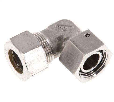 M30x2 x 22L Stainless steel Adjustable 90 deg Elbow Compression Fitting with Sealing cone and O-ring 160 Bar DIN 2353