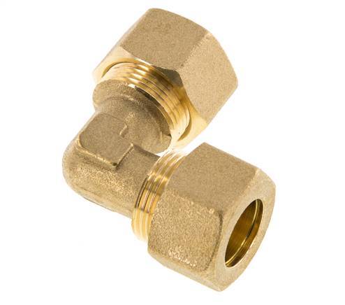 16mm Brass 90 deg Elbow Compression Fitting 76 Bar DIN EN 1254-2