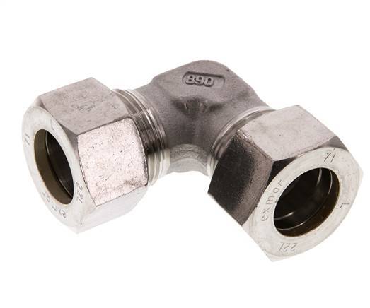 22L Stainless steel 90 deg Elbow Compression Fitting 160 Bar DIN 2353