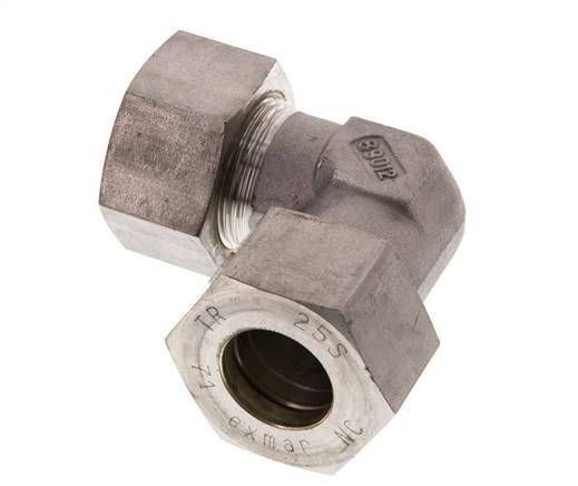 25S Stainless steel 90 deg Elbow Compression Fitting 400 Bar DIN 2353